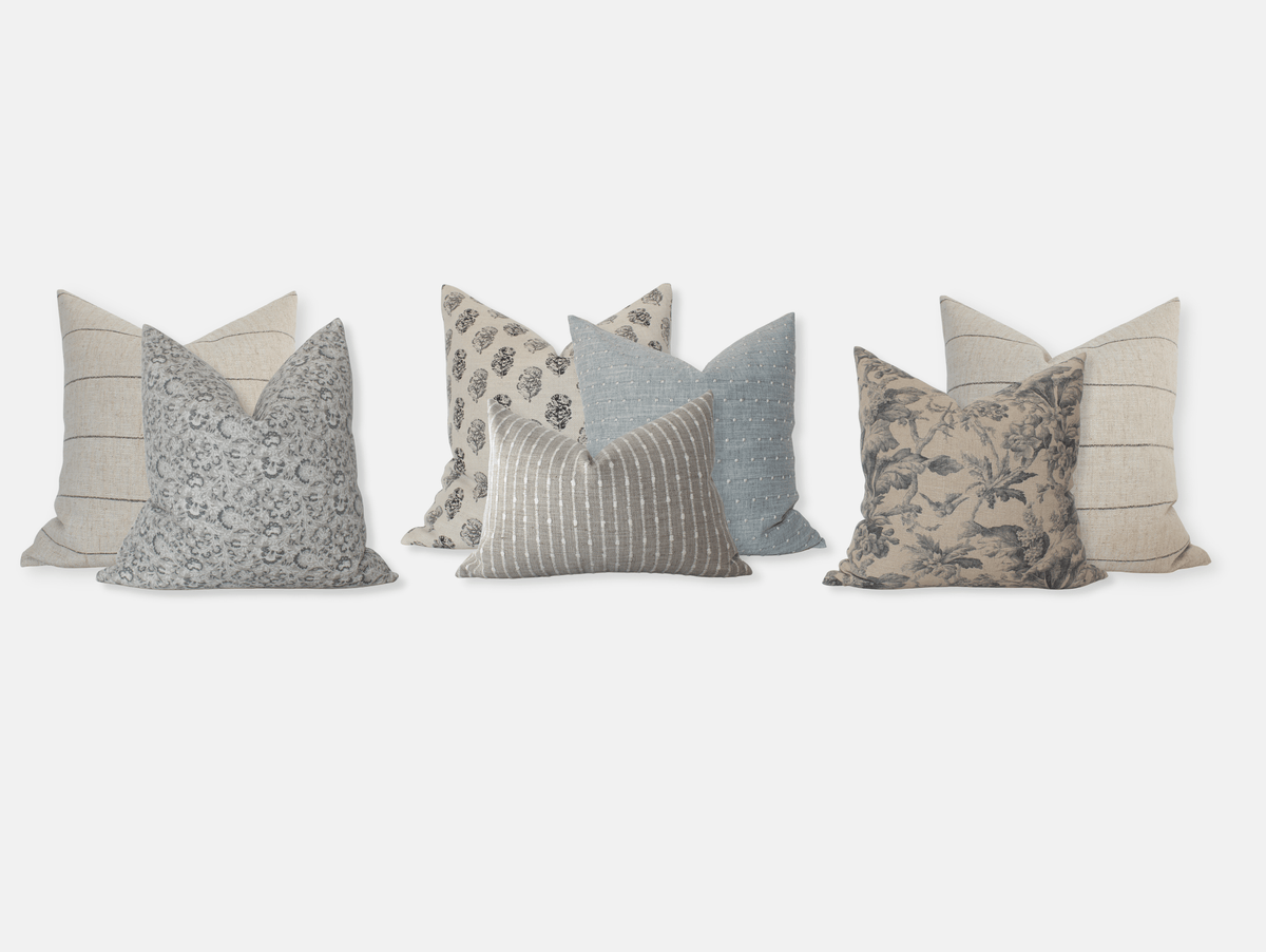 Throw Pillow Set of 7  Sectional Pillows - Textileish