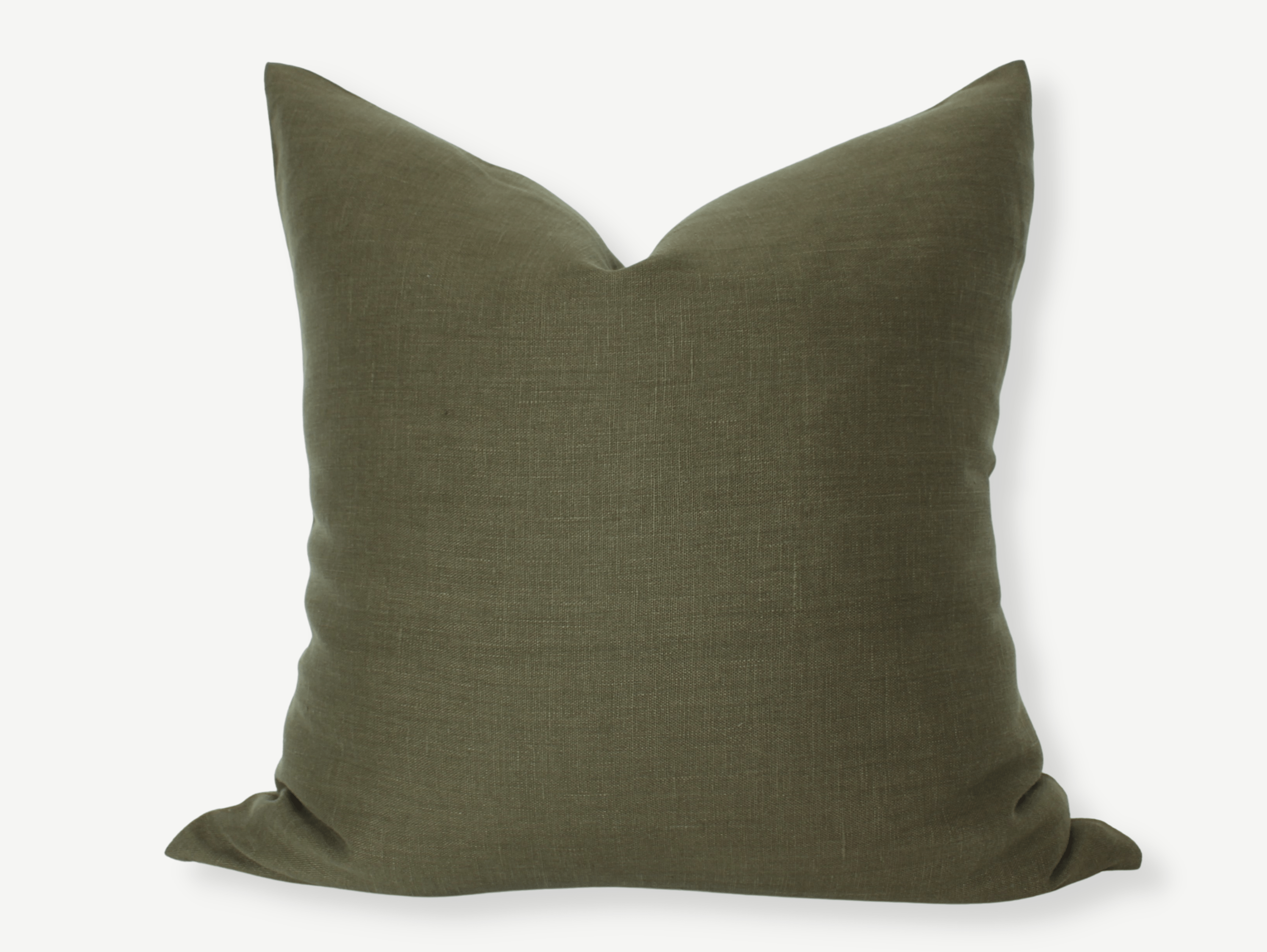 Dark Olive Pillow Cover Solid Throw Pillows Textileish