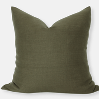 dark olive linen pillow cover