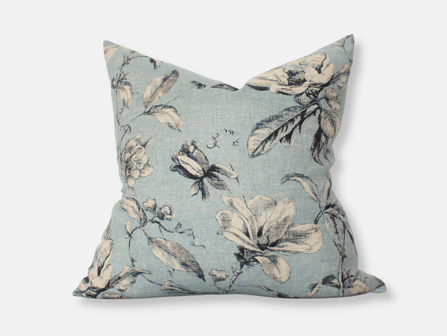 Brooklyn light blue floral pillow cover