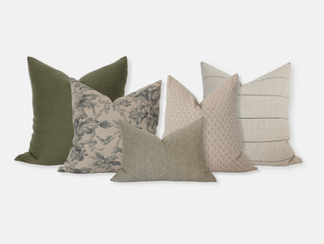sofa pillow combination earthy tones