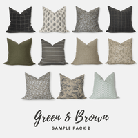 green brown neutral throw pillows