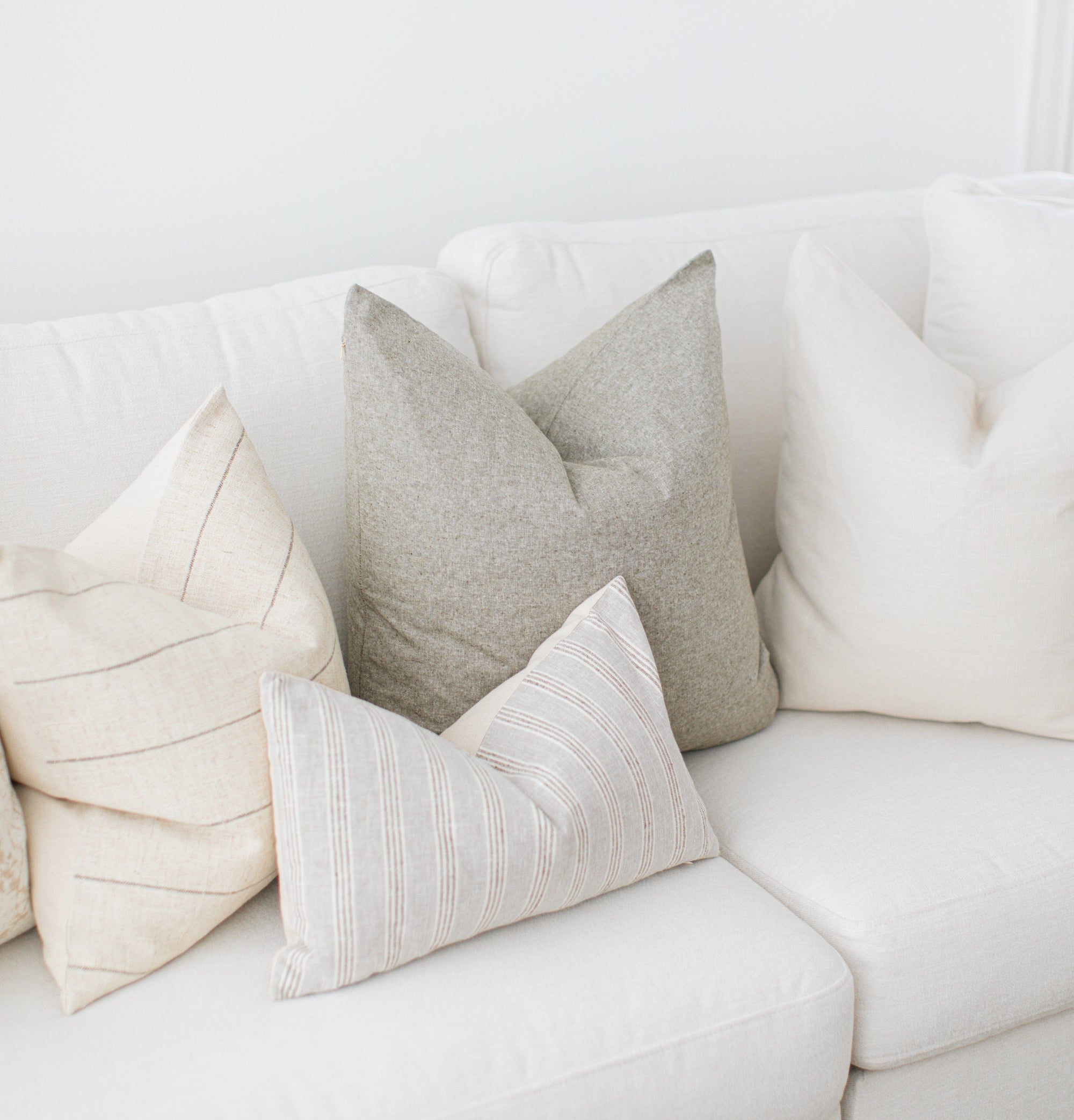 neutral sofa pillows
