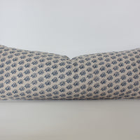 long lumbar blue pillow