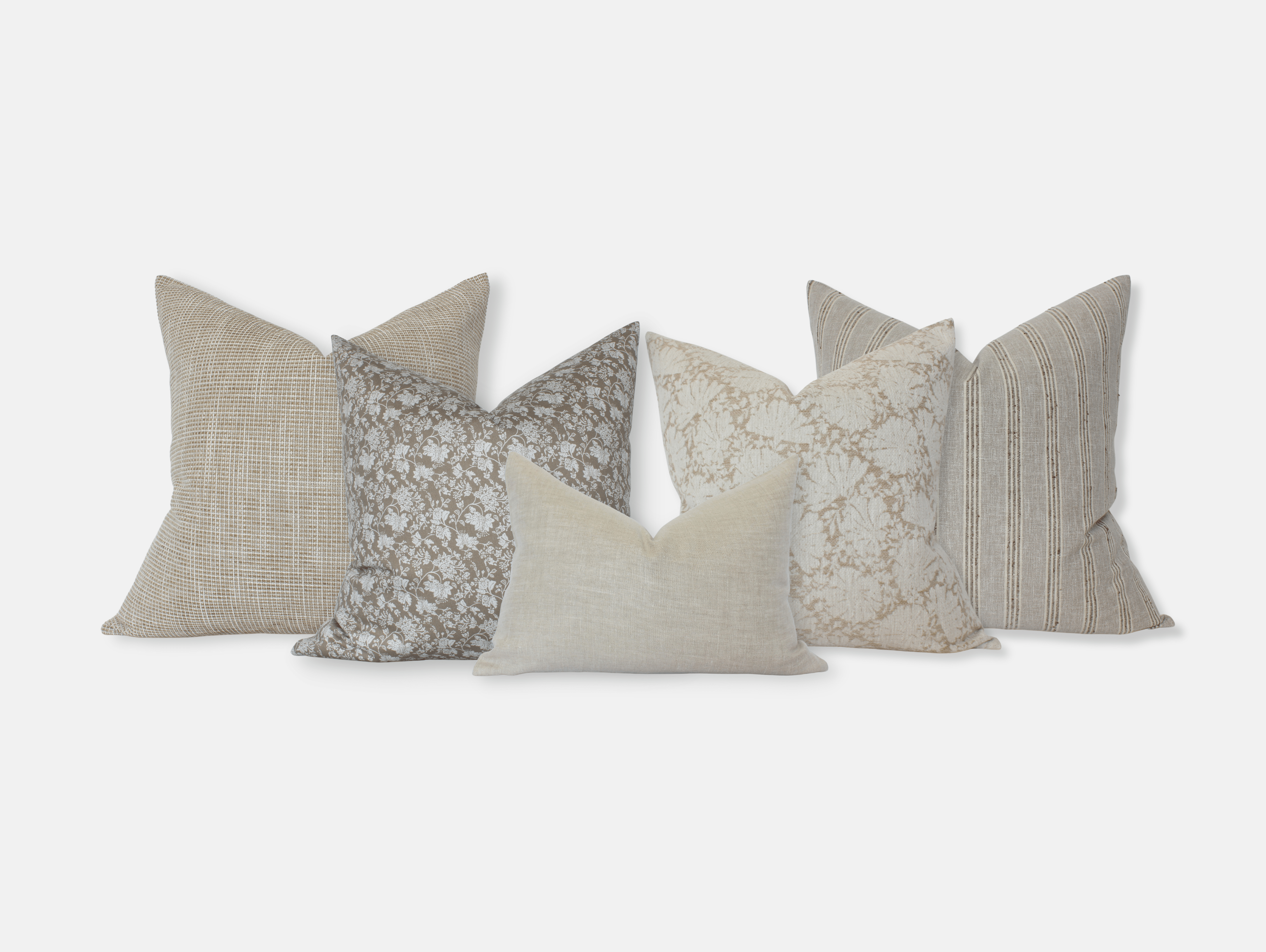 neutral floral pillow combo