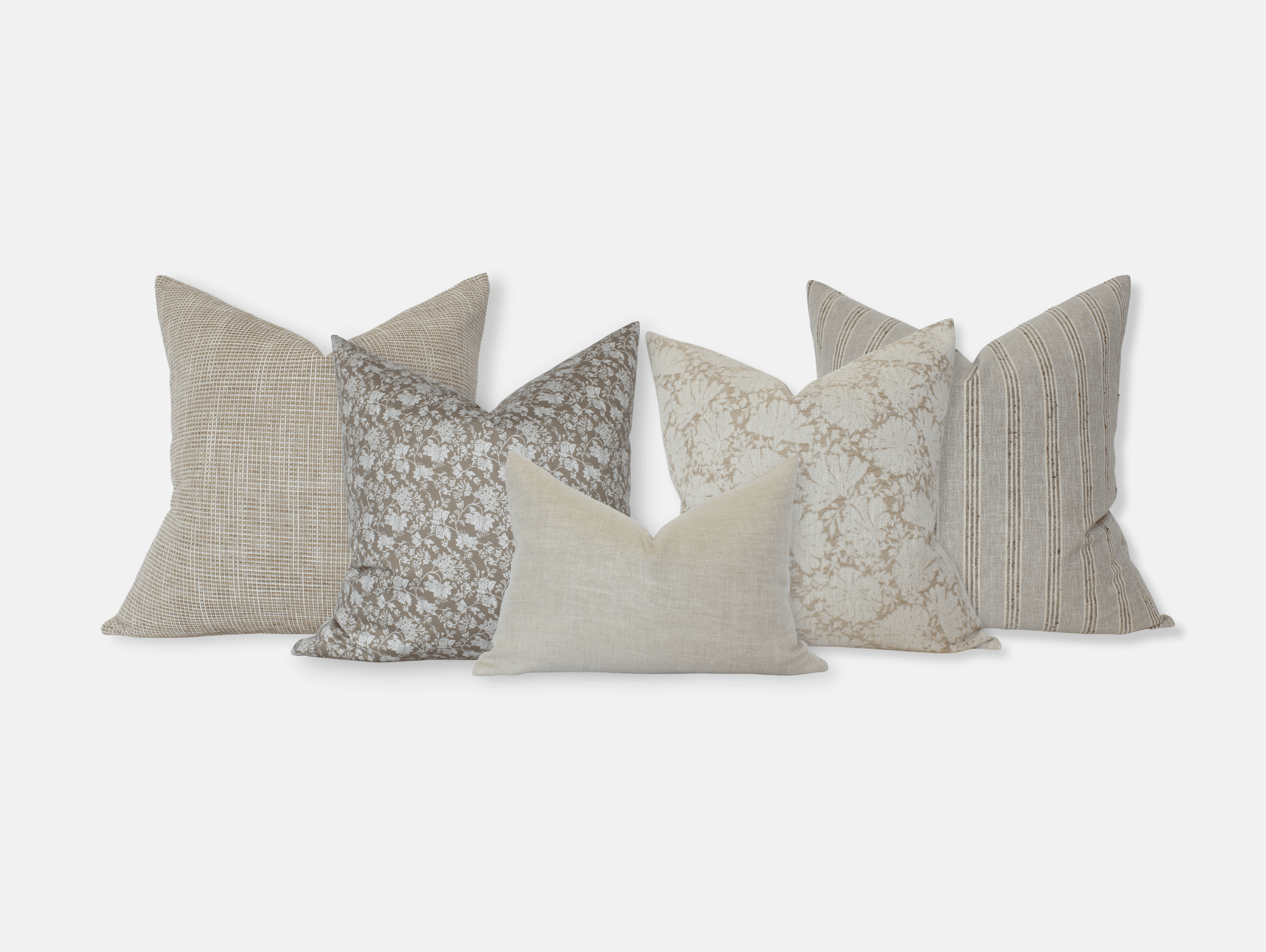 neutral floral pillow combo