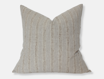 neutral striped throw pillow 