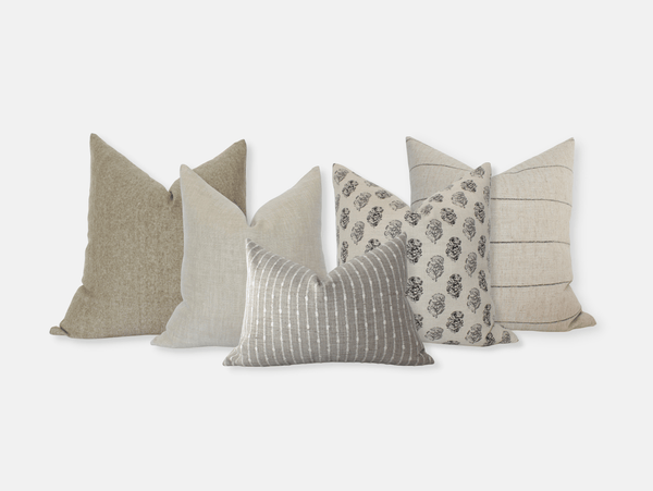 Neutral Sofa Pillow Set  Throw Pillows for Couch - Textileish