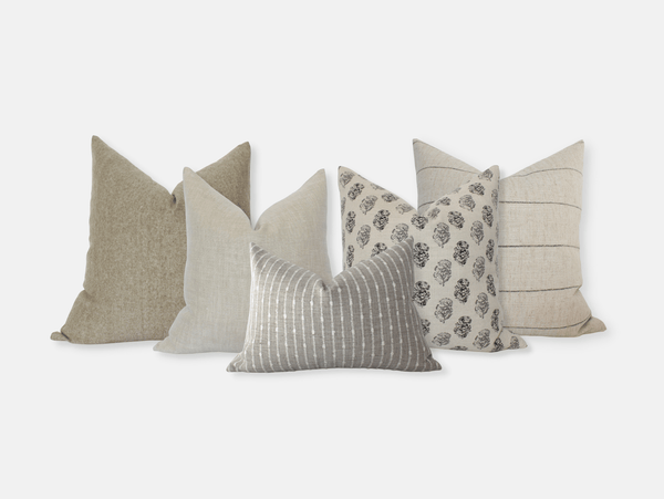 Neutral Sofa Pillow Set Throw Pillows for Couch Textileish