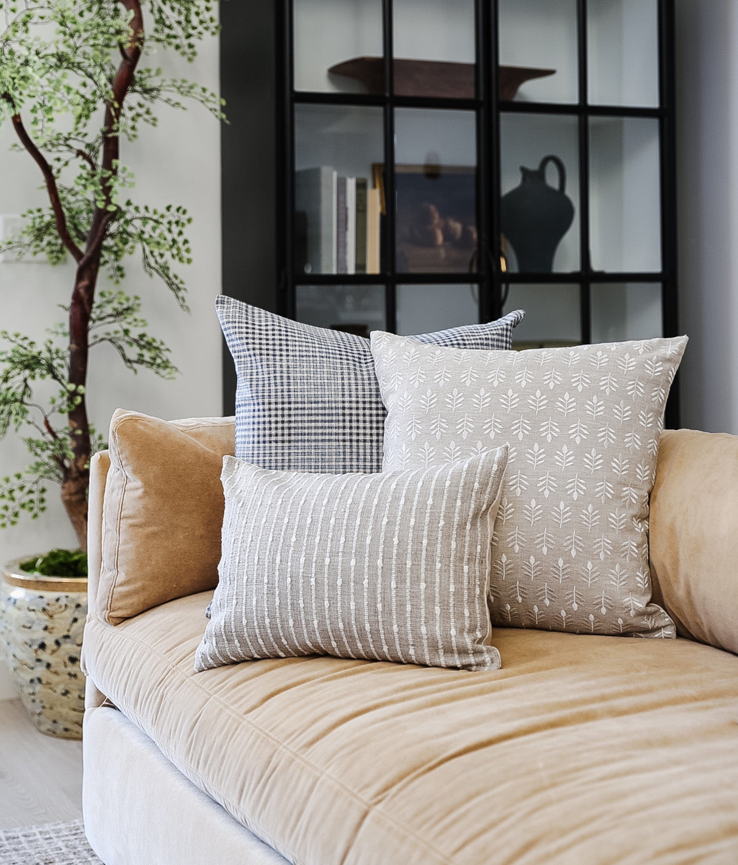 Blue Throw Pillow Cover Combo