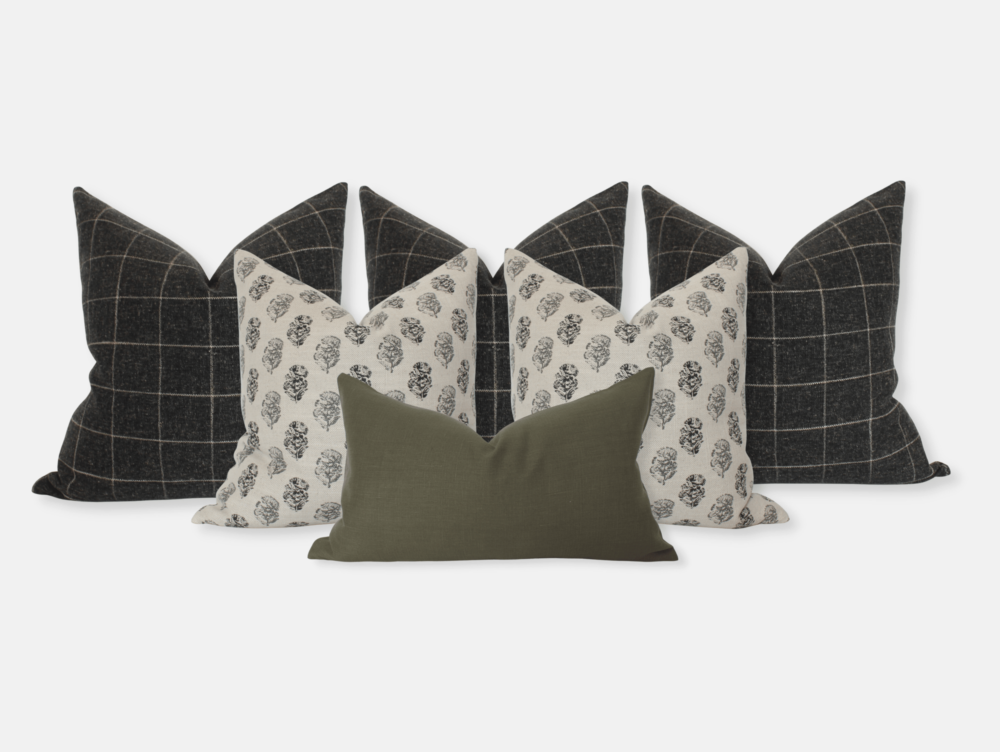 black plaid pillow combo for bed