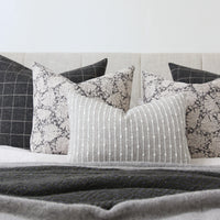 dark light neutral bed pillow set