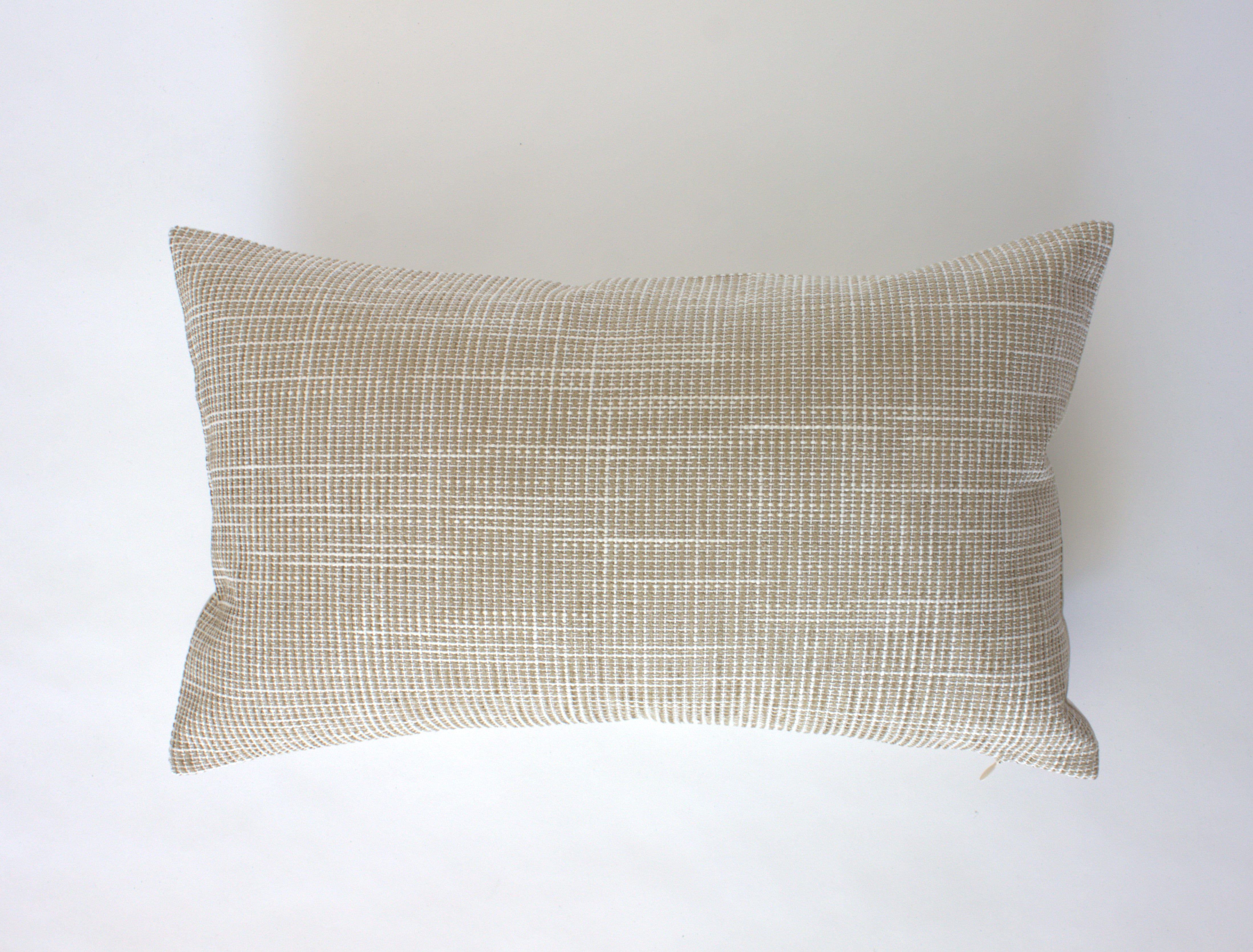 beige tan lumbar throw pillow