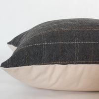 black plaid pillow cover