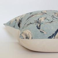 blue cream floral cushion cover