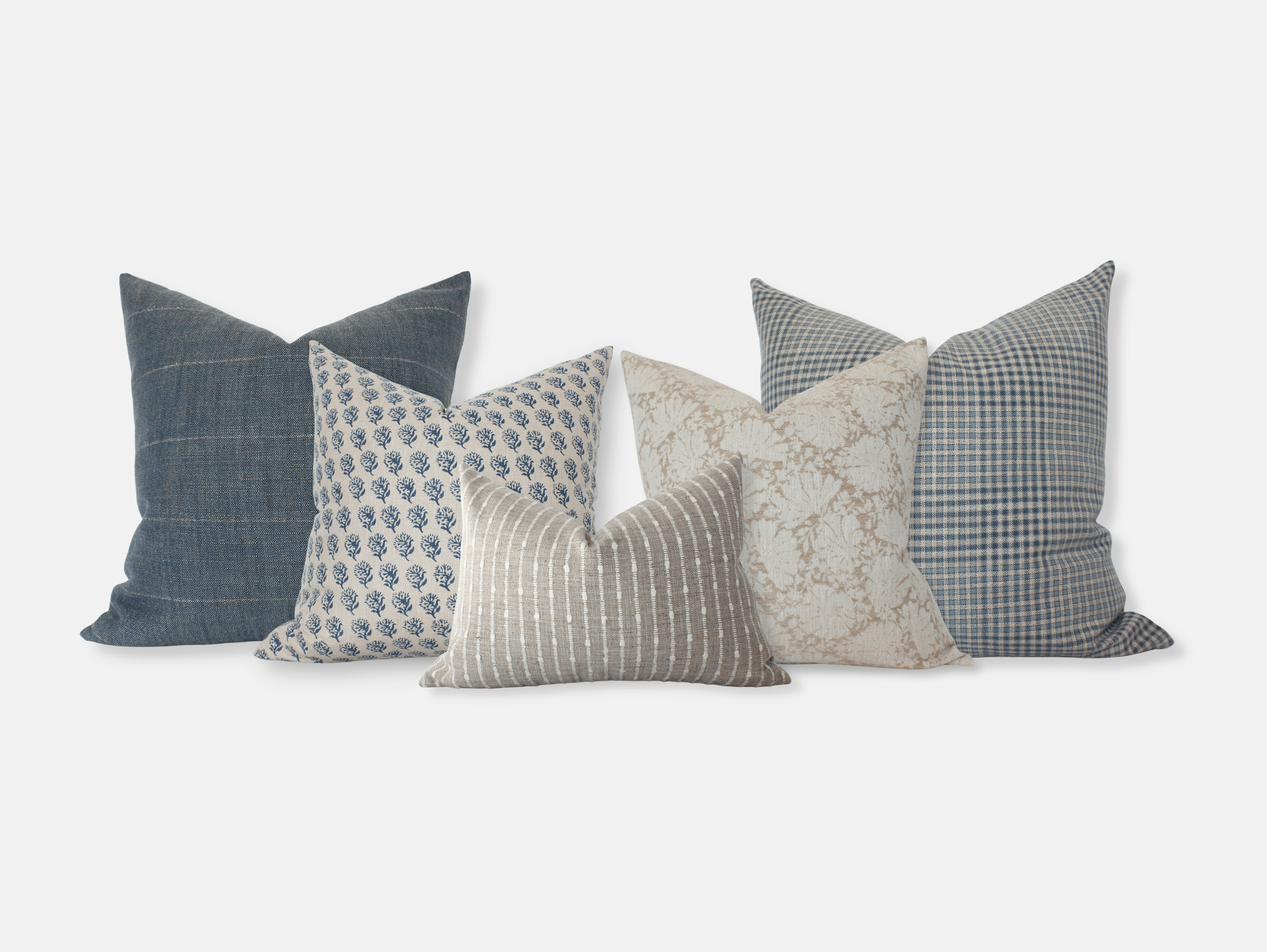 blue cream pillow combinations