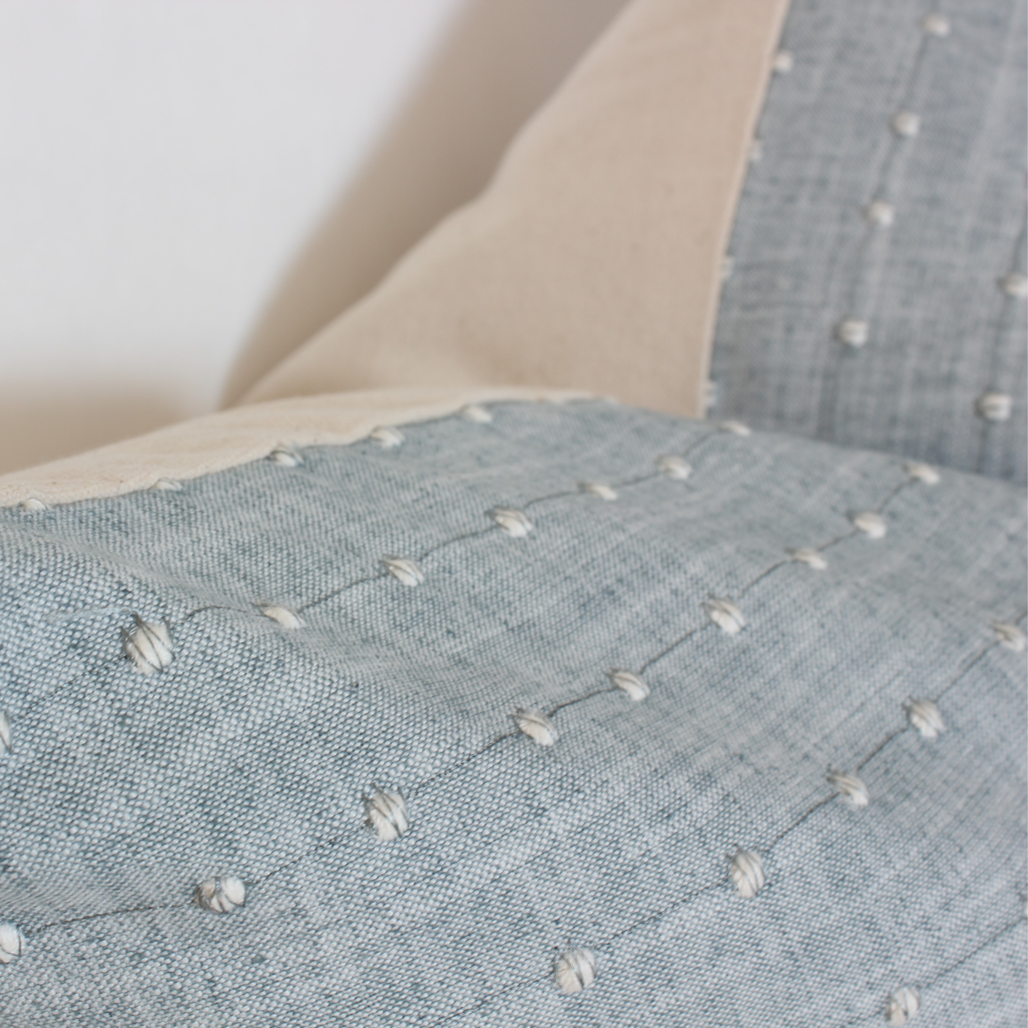 textured blue dot pillow cover