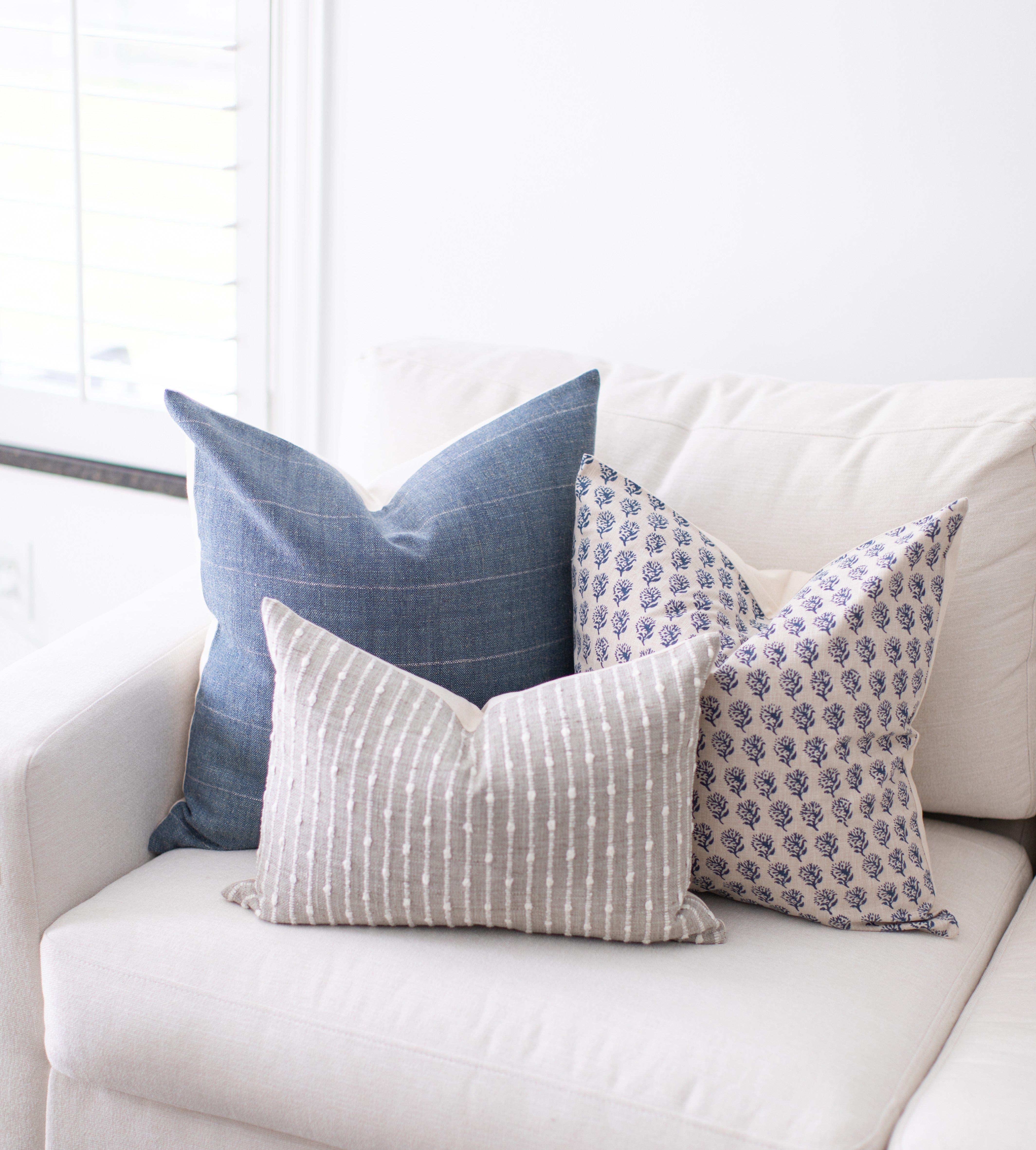 blue gray pillow set sofa
