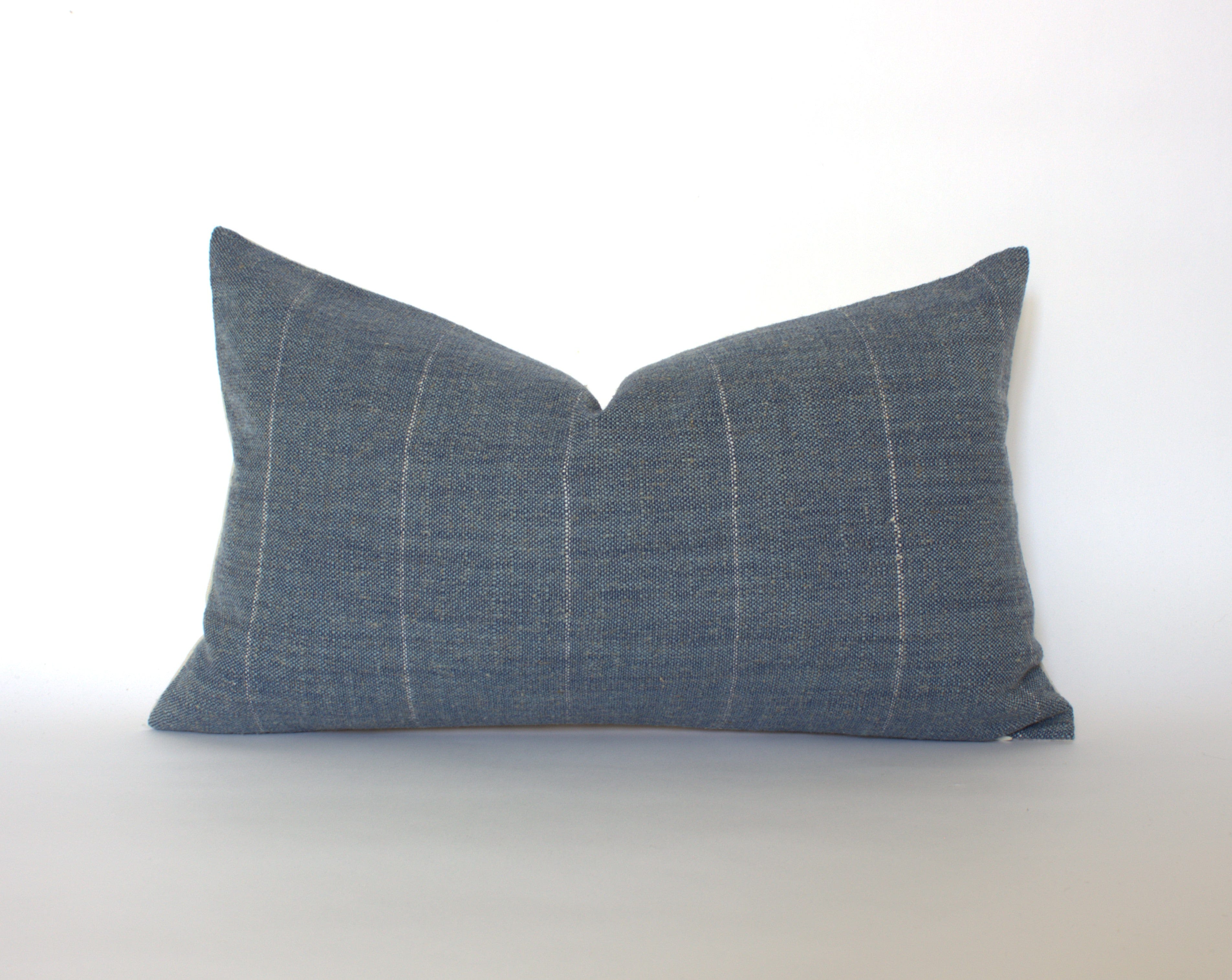 blue lumbar throw pillow
