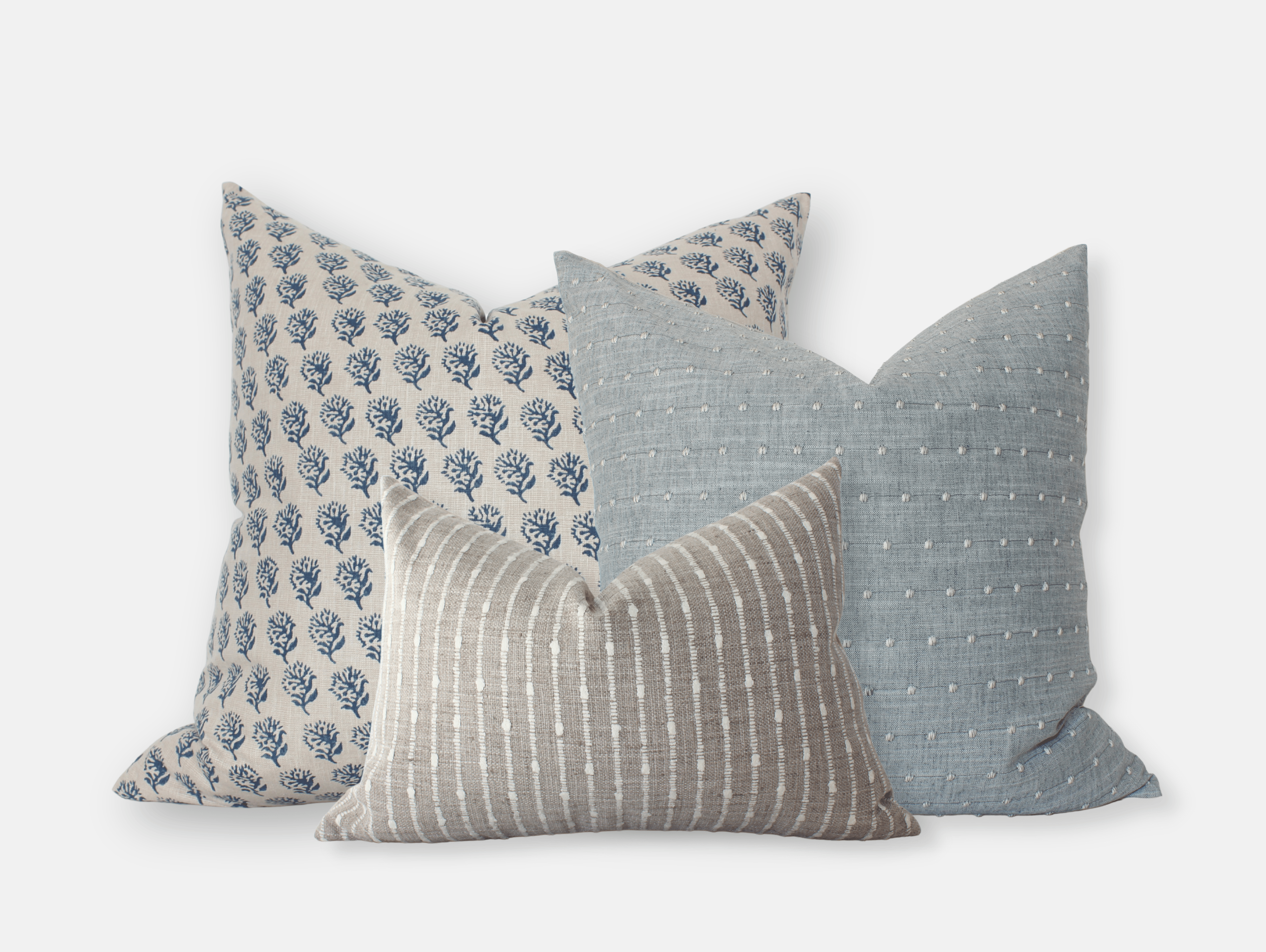 blue pillow set of 3