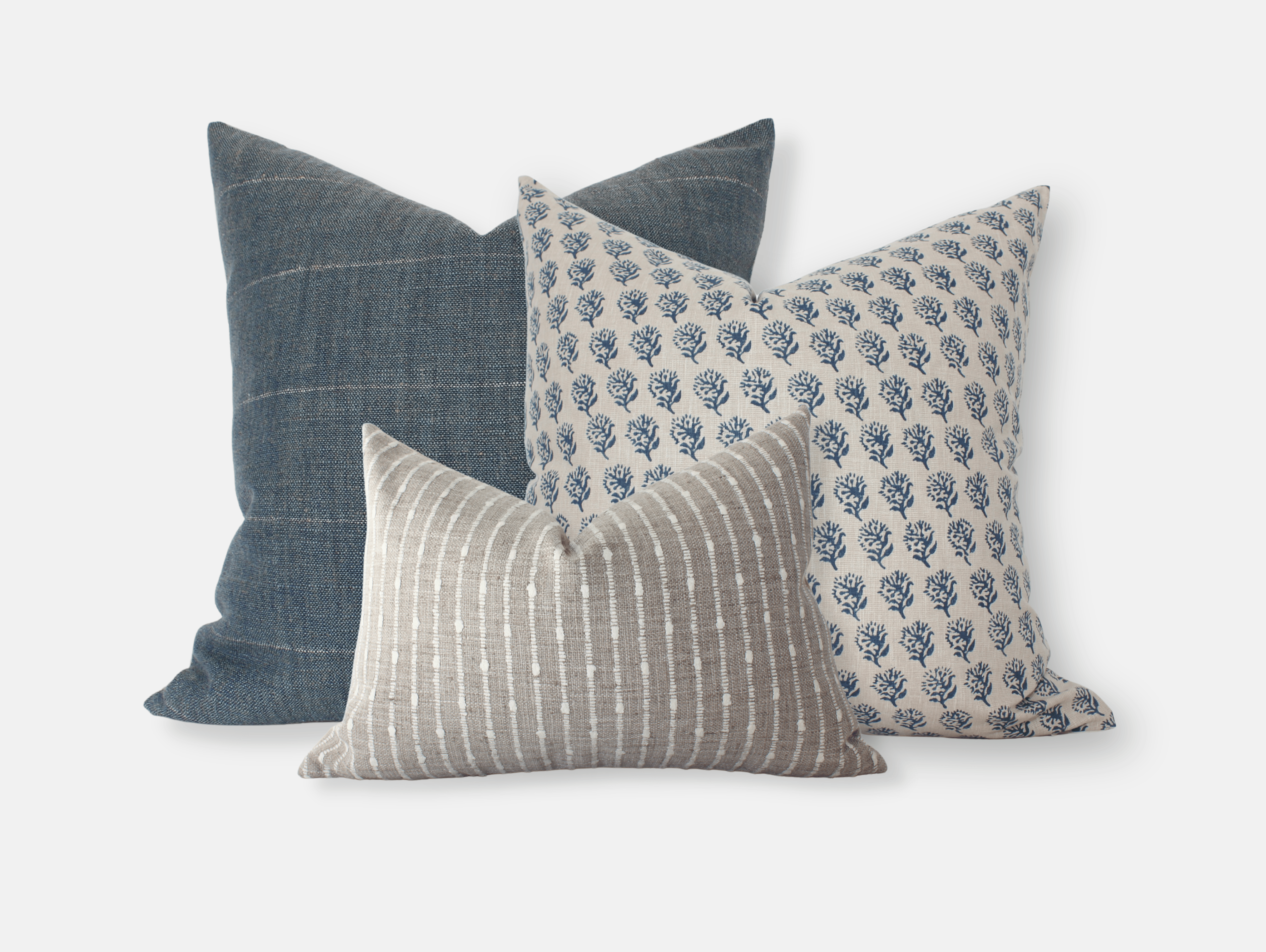blue sofa pillow set