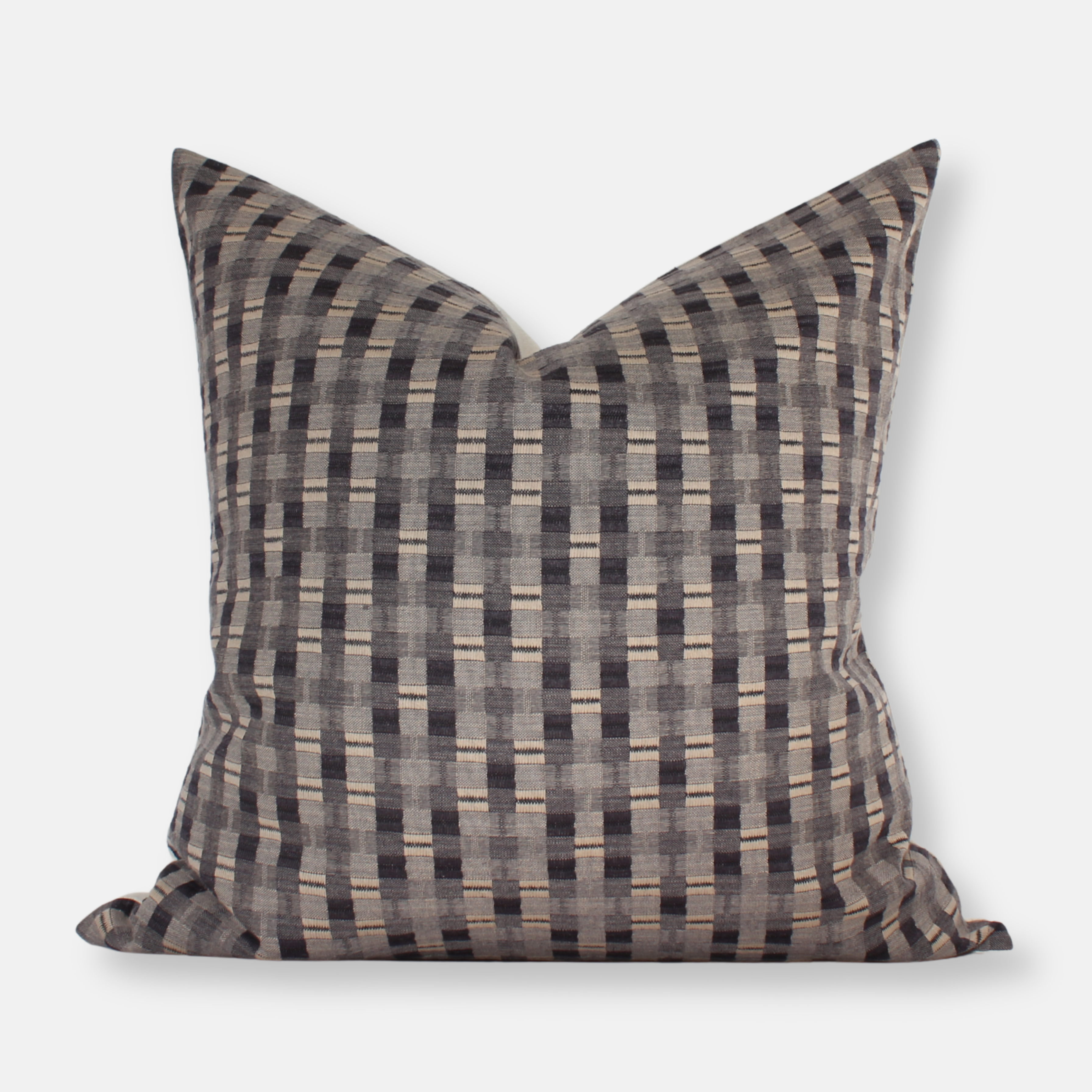 brown beige plaid pillow cover