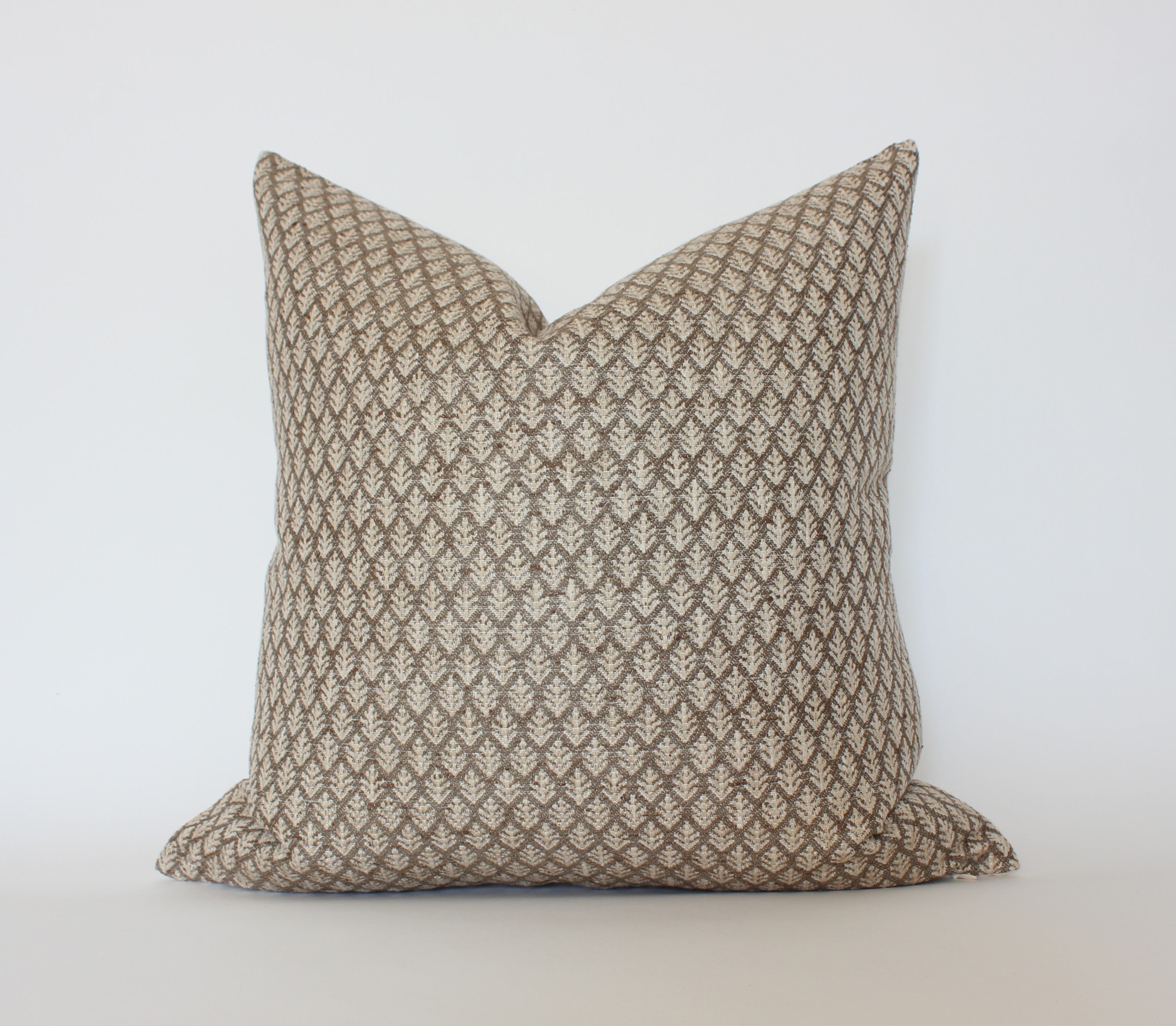 brown floral pillow cover