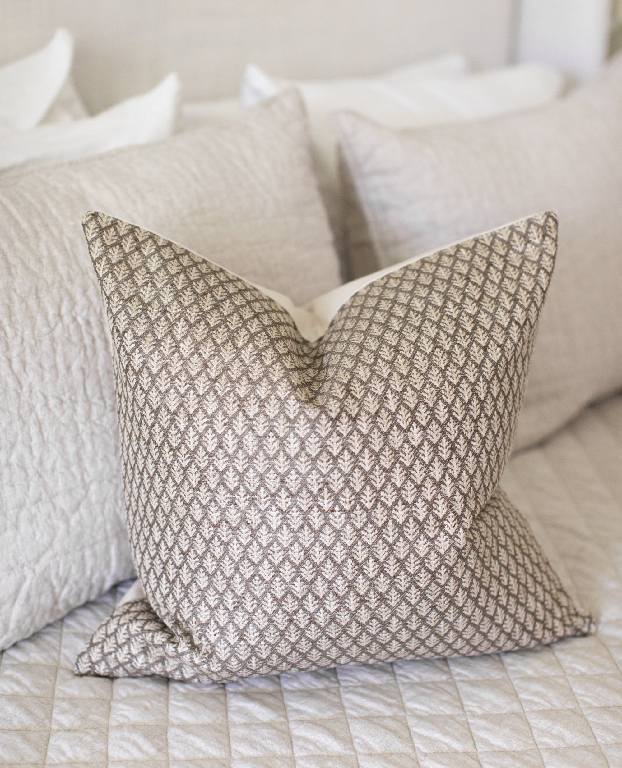 brown floral pillow