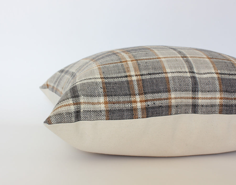 brown gray pillow cover