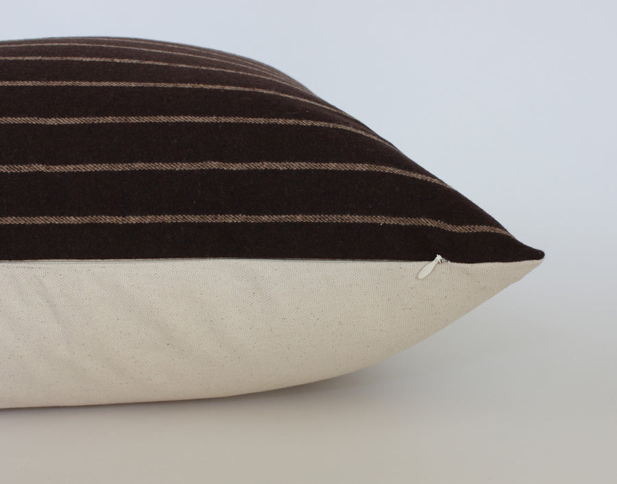 brown pillow with hidden zipper