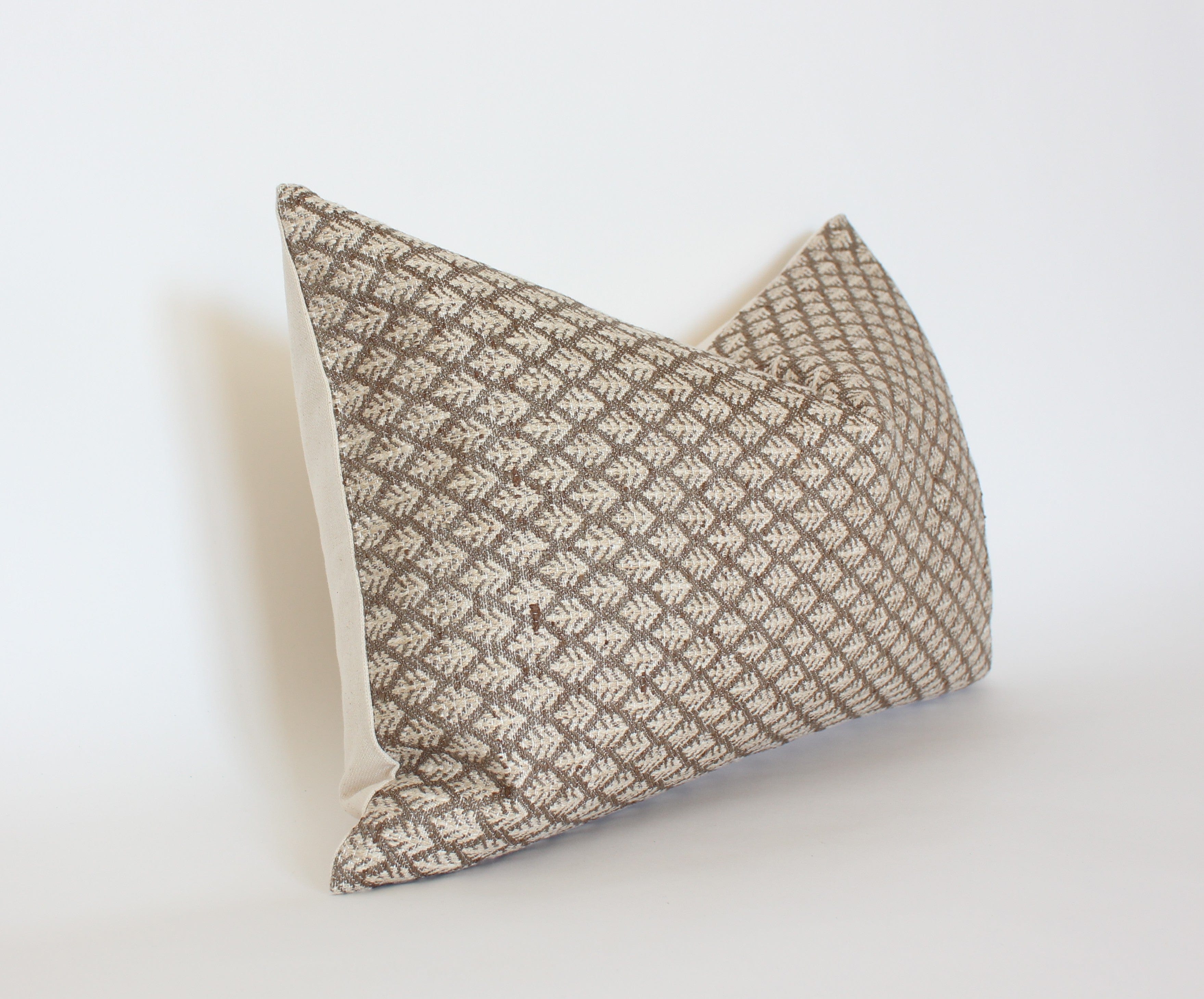brown textured lumbar pillow