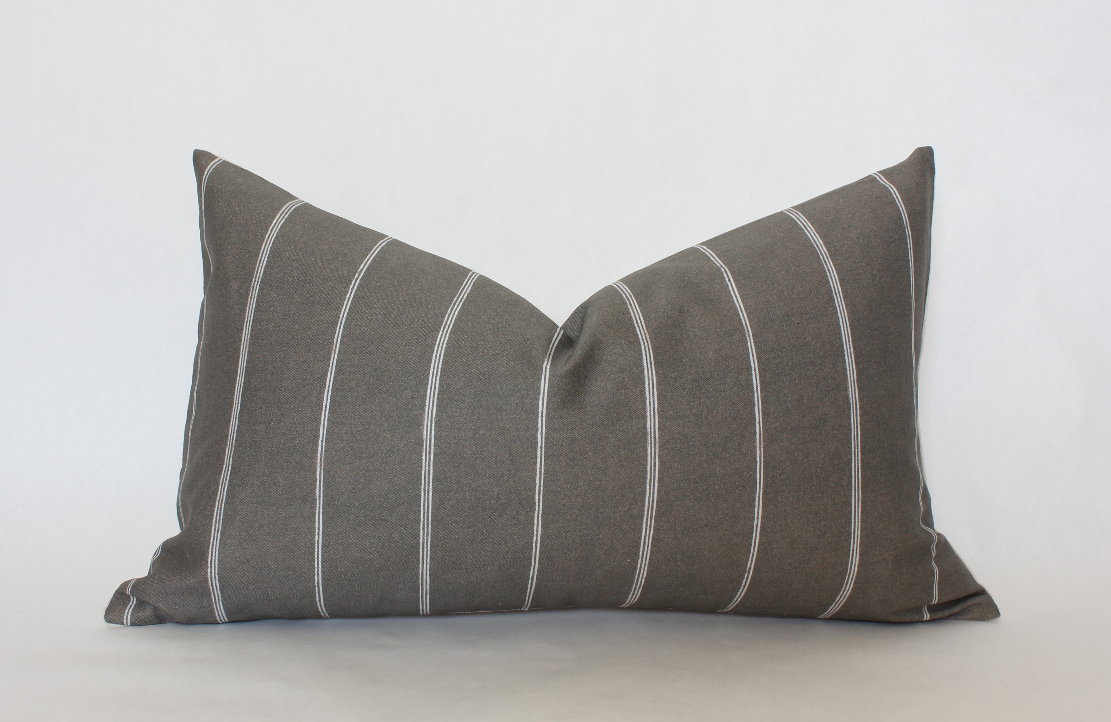 Custom Chenille Striped Cushion Cover – Gold Brown Damask Design, Any Size Available