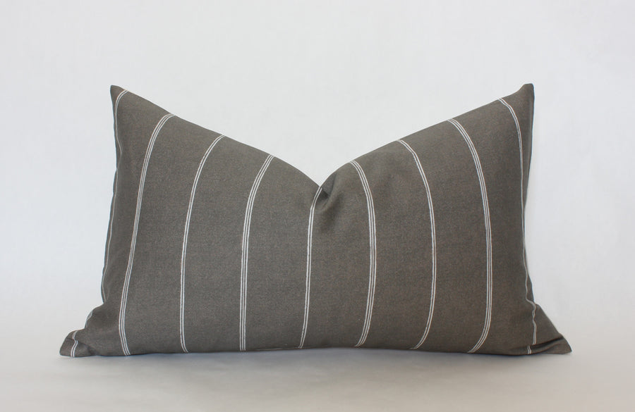 brown striped lumbar pillow
