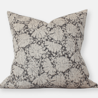 DARK GRAY floral pillow cover