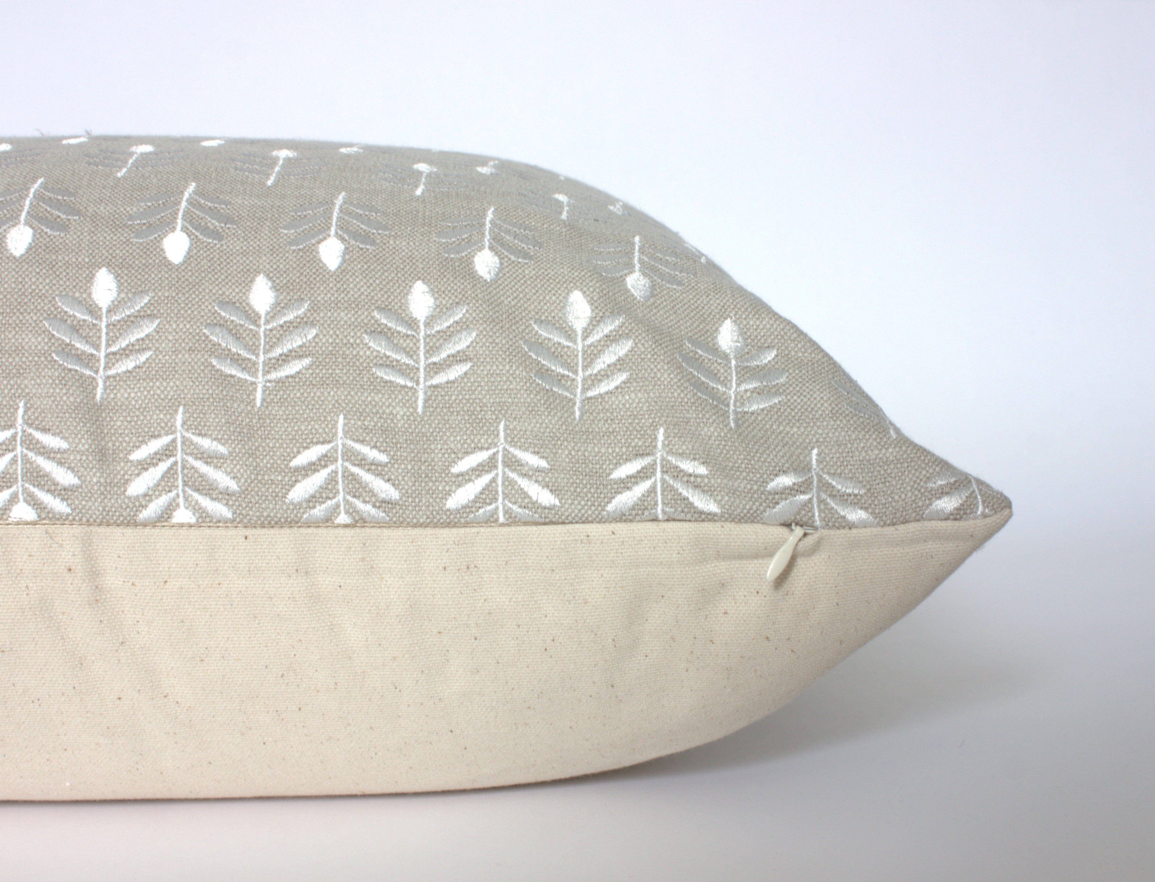 cream floral pillow cover invisible zipper