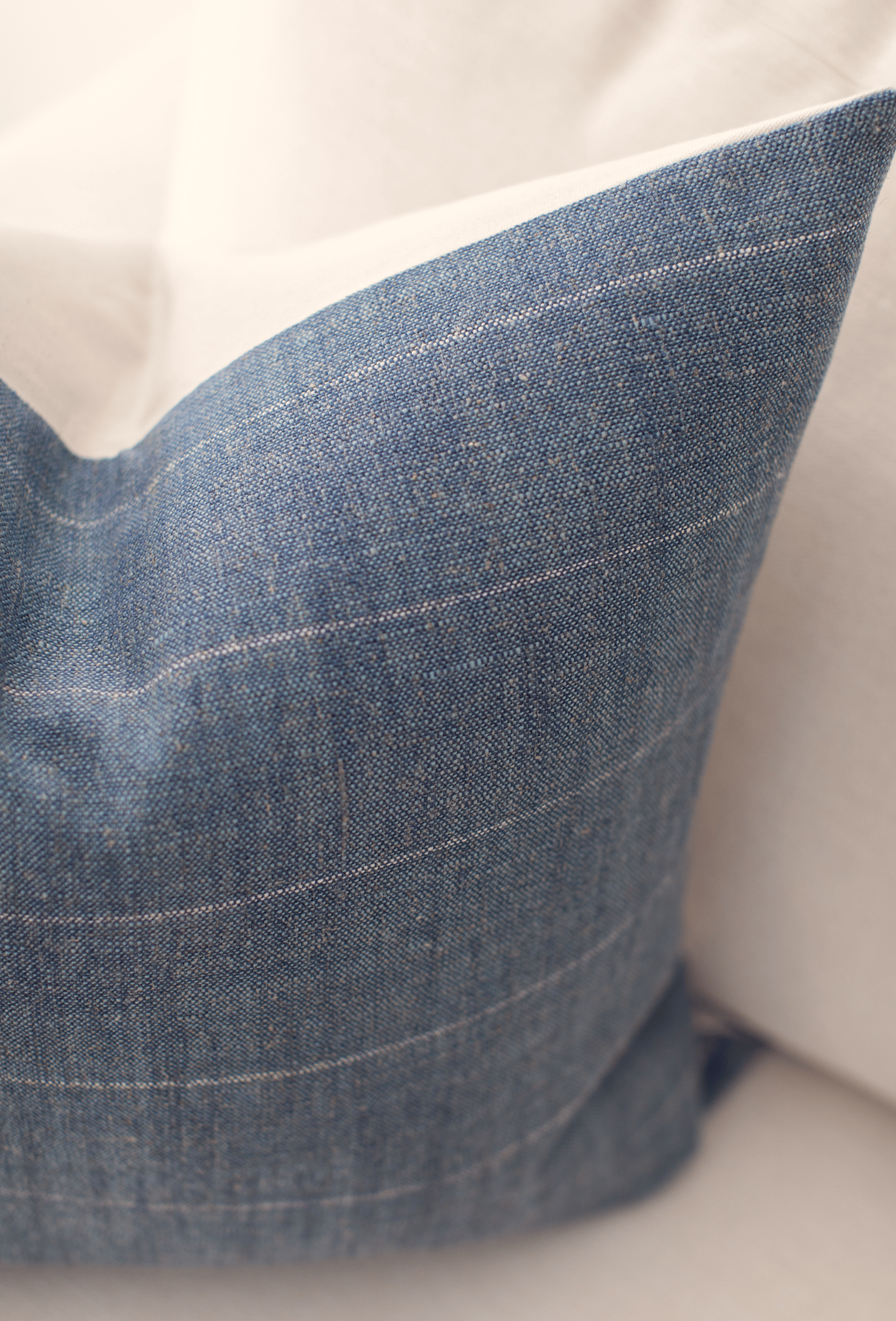 blue stripe pillow cover