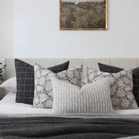 dark light neutral bed pillow set