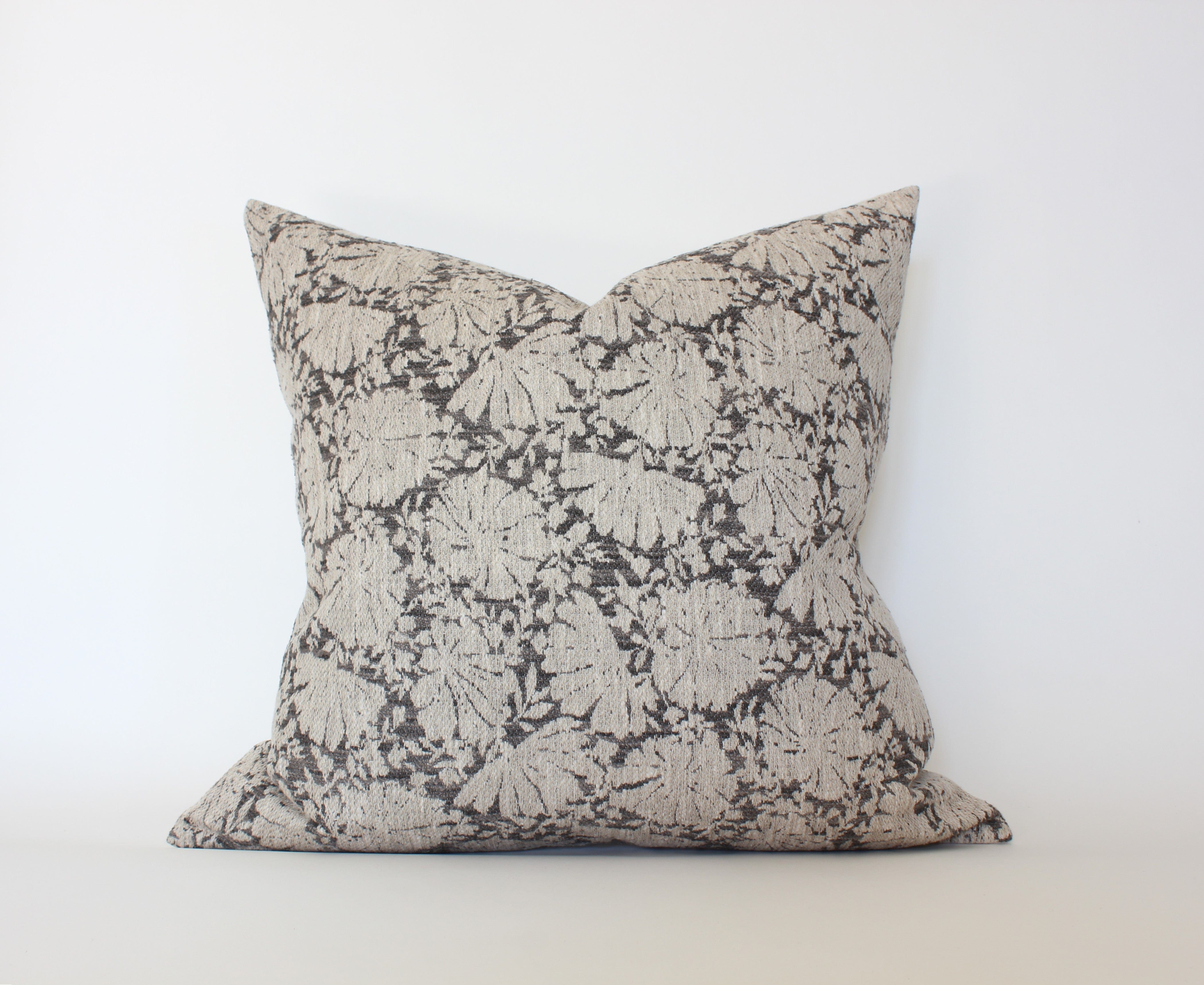 dark neutral floral pillow cover