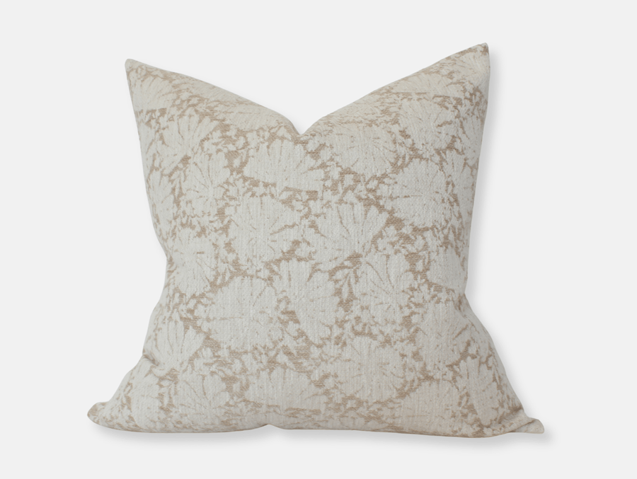 designer floral cream throw pillow