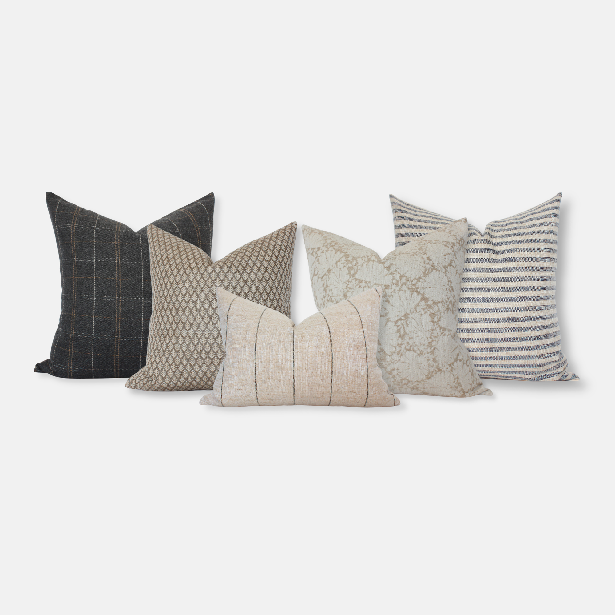 gray and brown pillow set of 5 for sofa