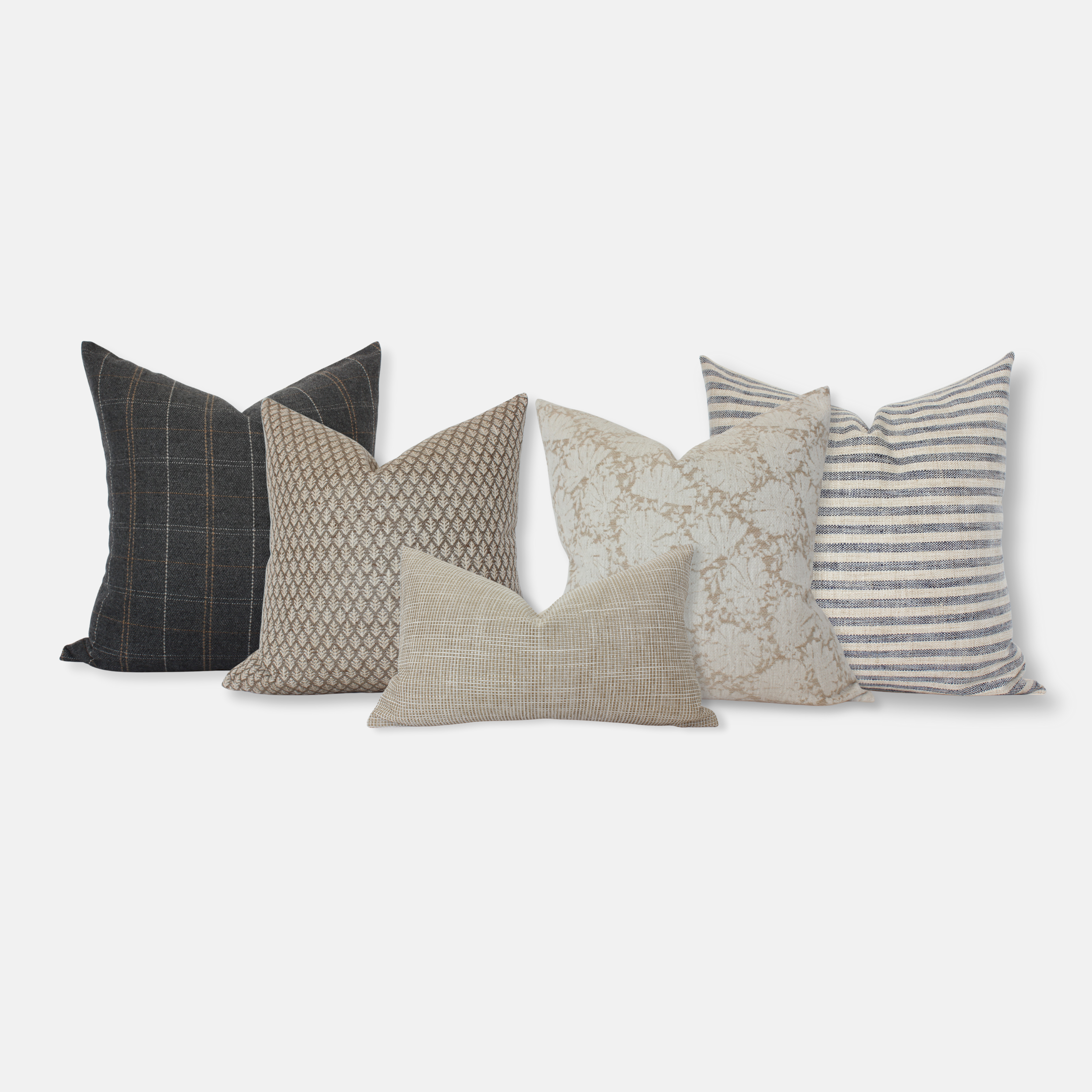 gray neutral sofa pillow set