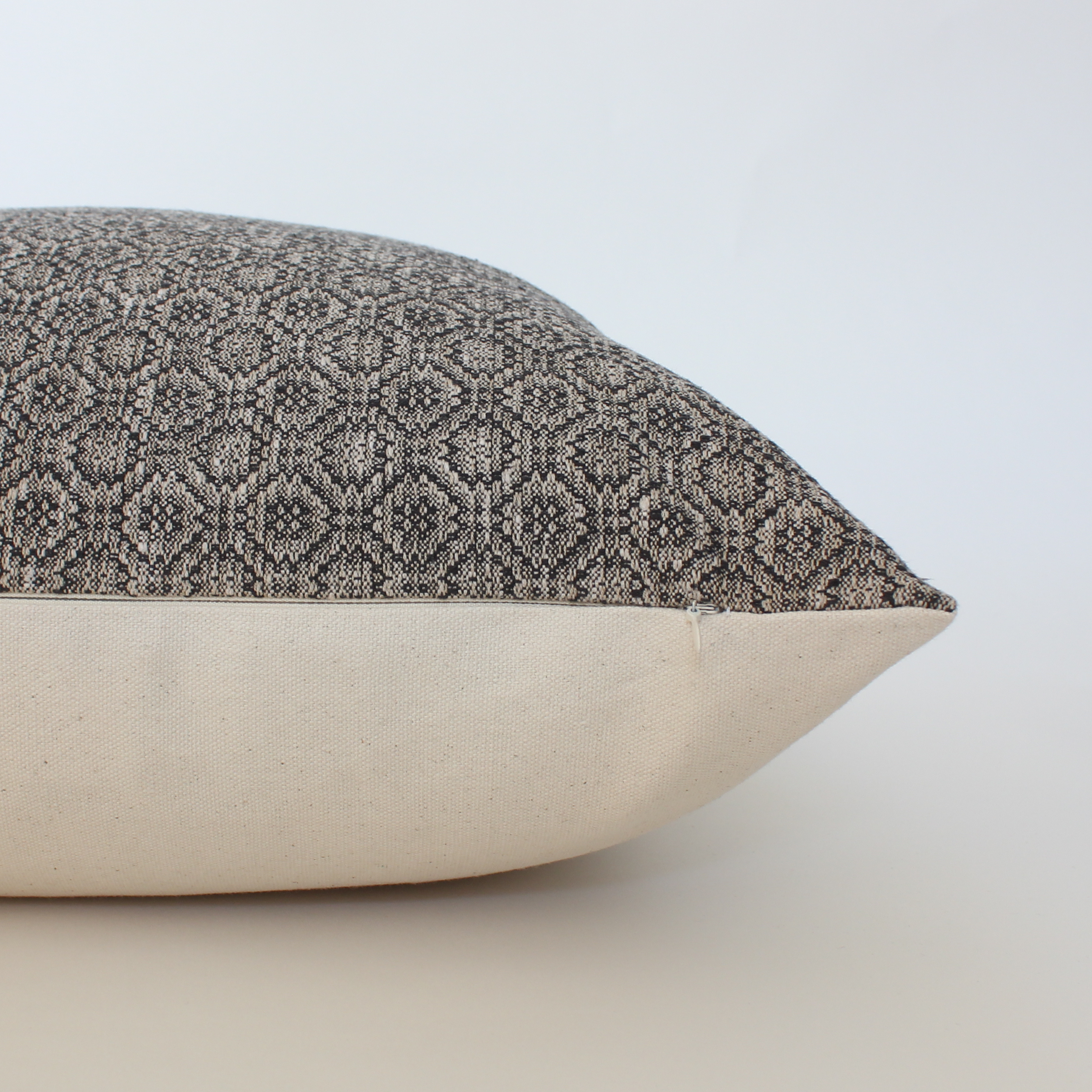 gray taupe geometric accent pillow