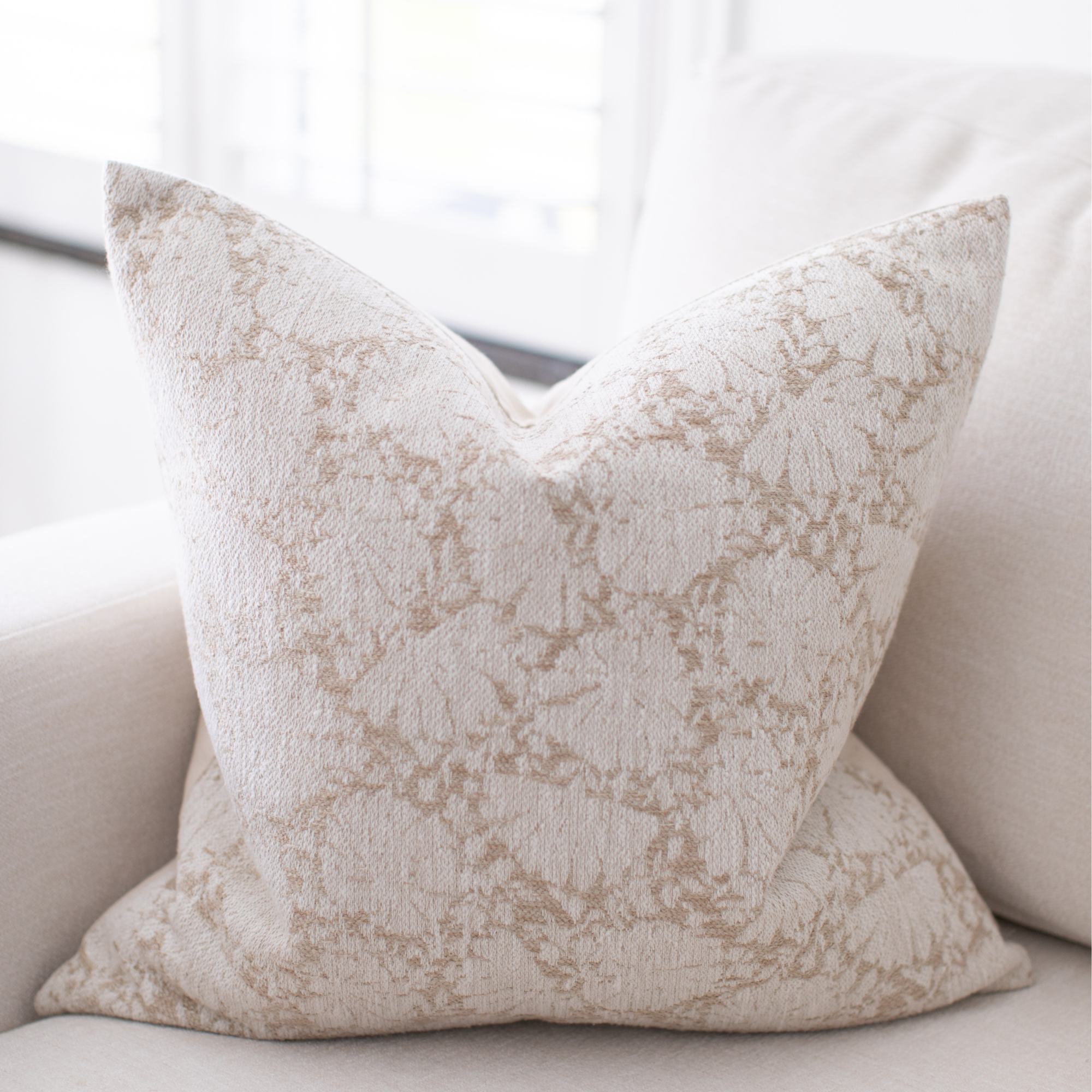 ivory floral cushion