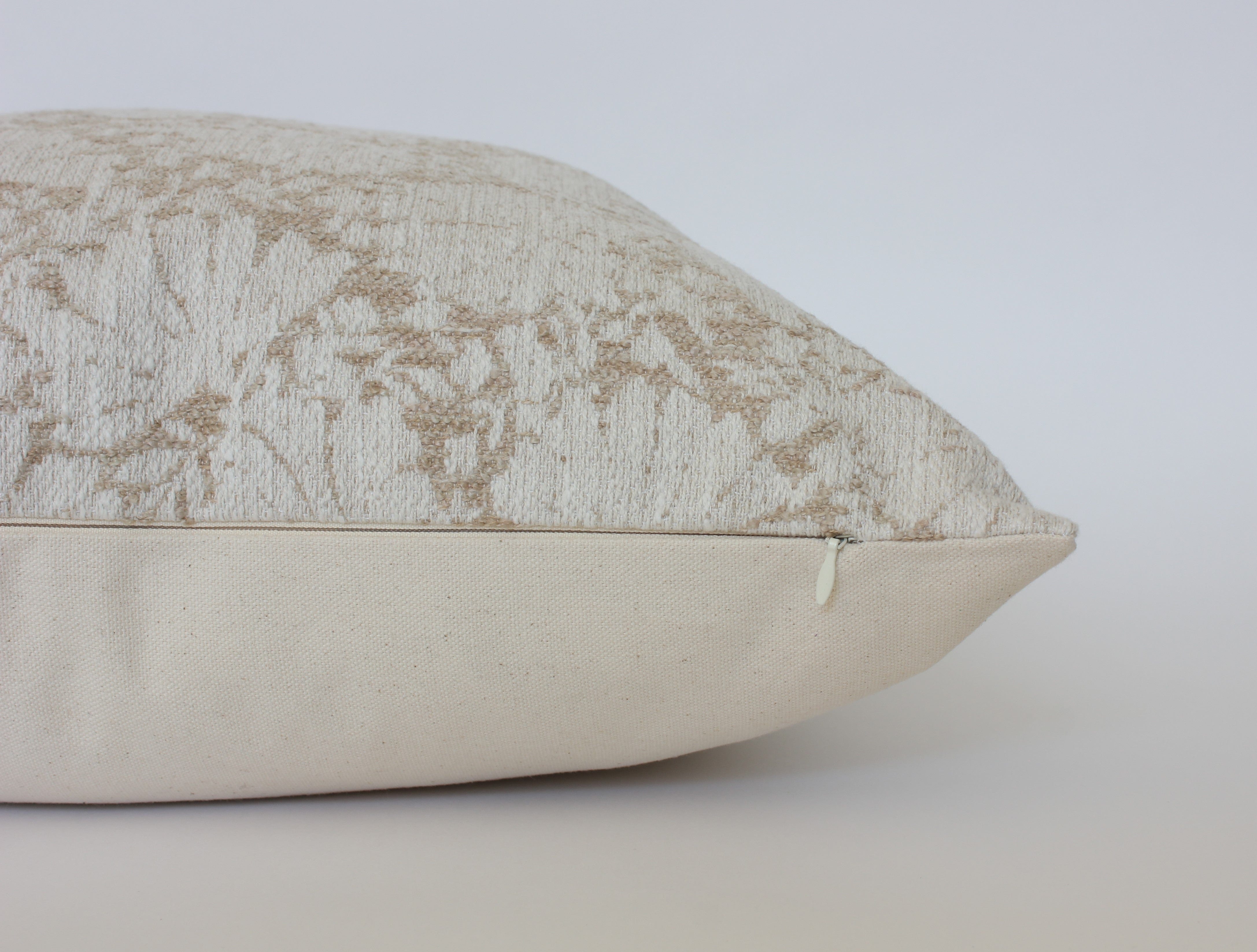 ivory floral throw pillow