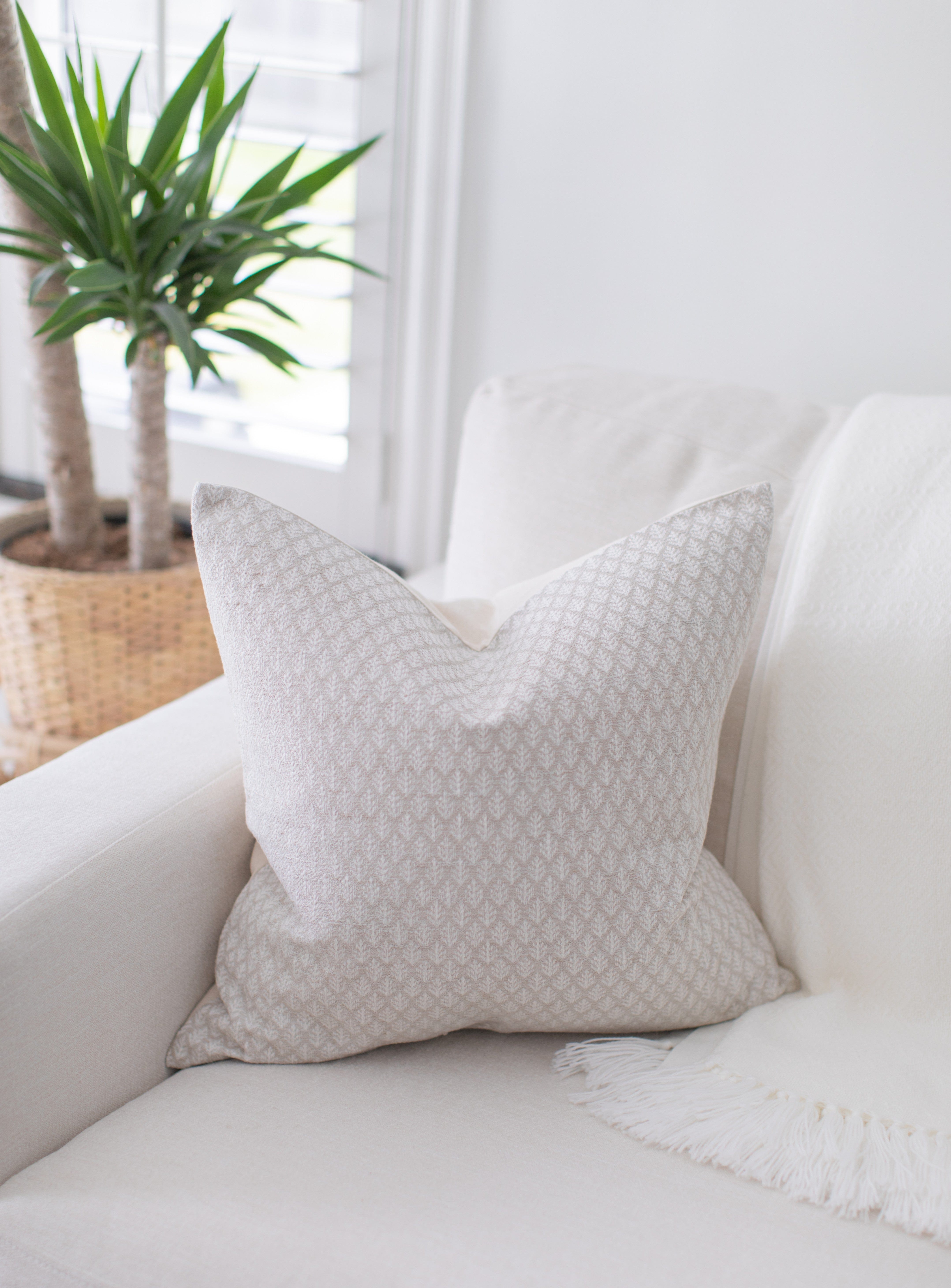 ivory textured pillow cover