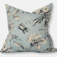 light blue floral pillow cover 