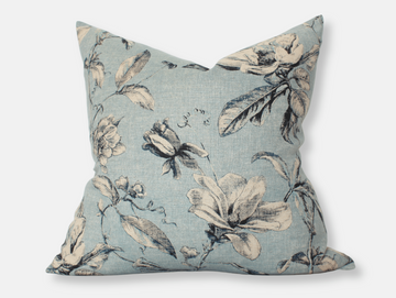 light blue floral pillow cover 