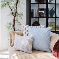 light blue neutral sofa pillow set