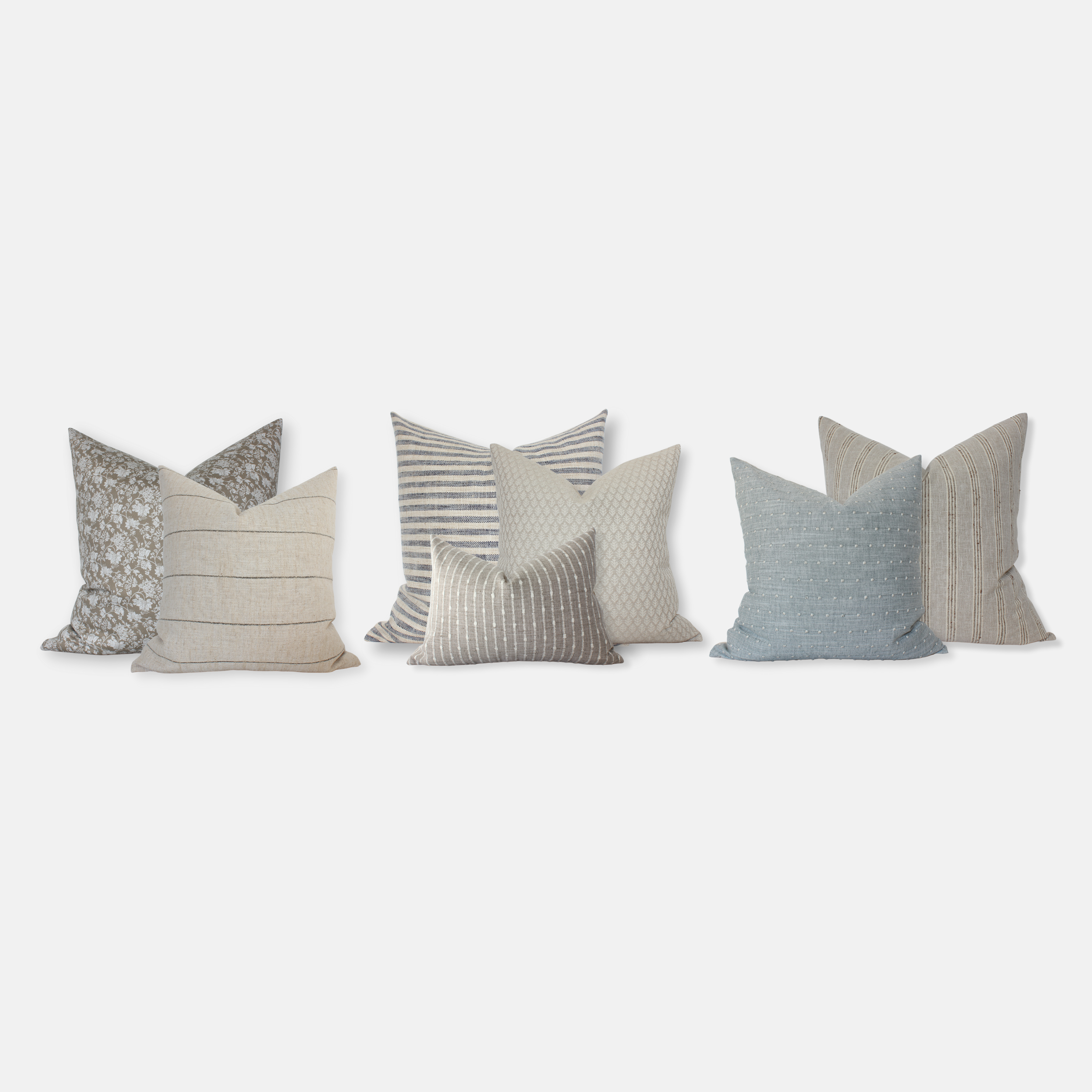 light neutrals blue sectional pillow set