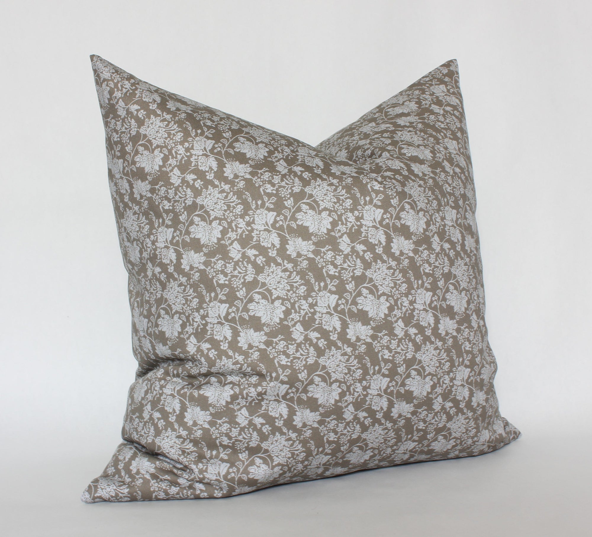 light olive floral pillow cover